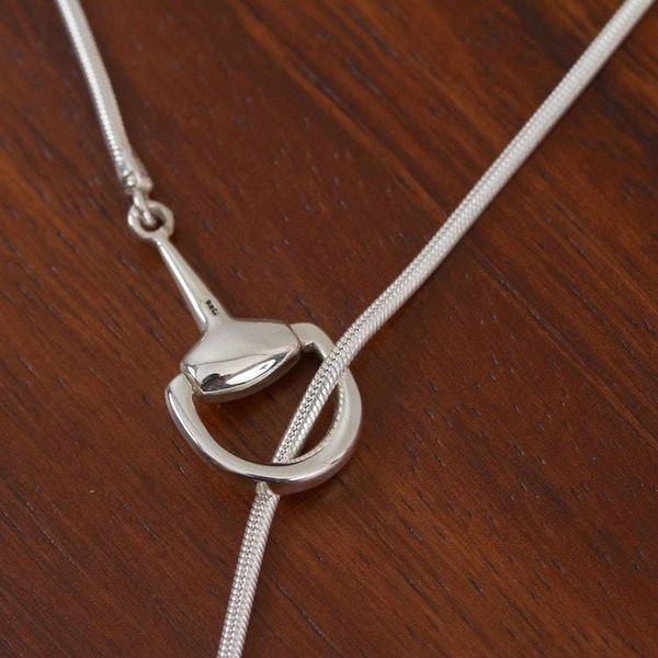 Alternate image for Sterling Silver Stirrup Lariat Necklace from Mexico Gleaming Stirrups