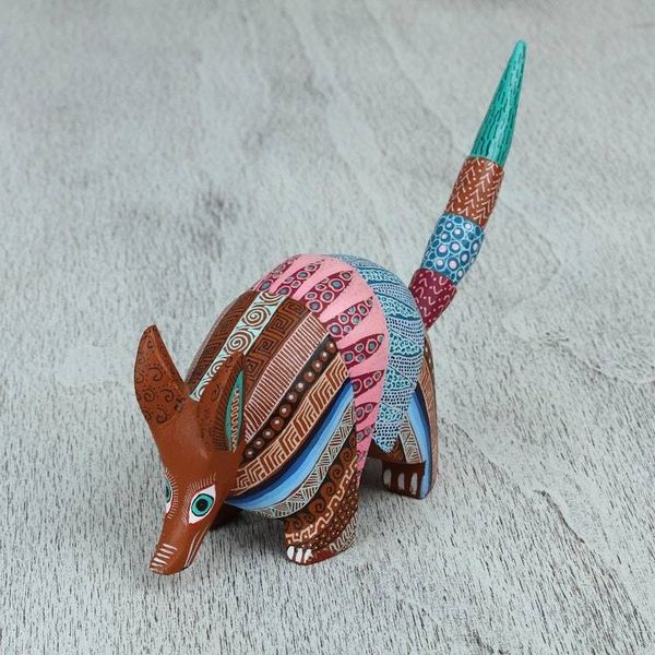Alternate image for Handcrafted Copal Wood Alebrije Armadillo Figurine Enchanting Armadillo