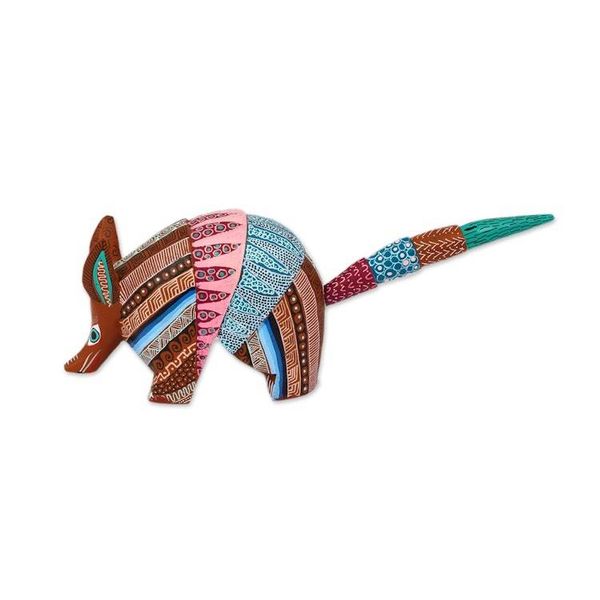 Alternate image for Handcrafted Copal Wood Alebrije Armadillo Figurine Enchanting Armadillo