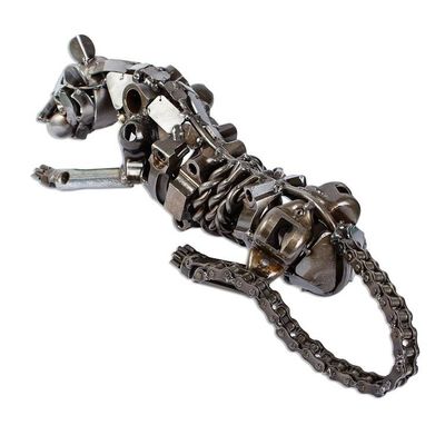 Alternate image for Unique Recycled Auto Parts Panther Sculpture Rustic Panther