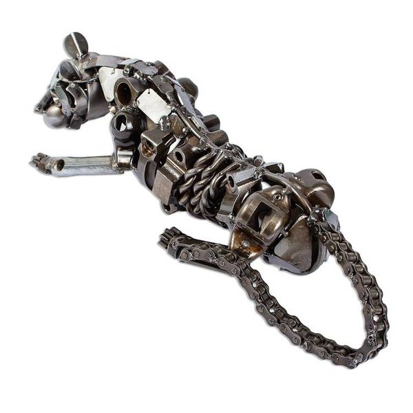 Alternate image for Unique Recycled Auto Parts Panther Sculpture Rustic Panther