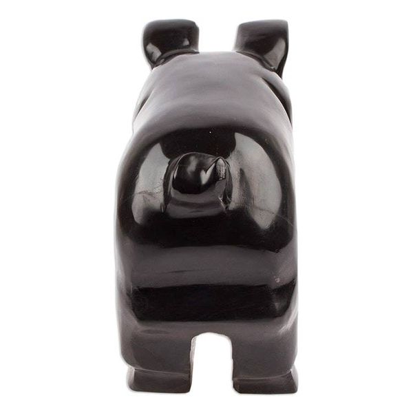 Alternate image for Hand-Carved Black Marble Pig Sculpture from Mexico Stark Pig
