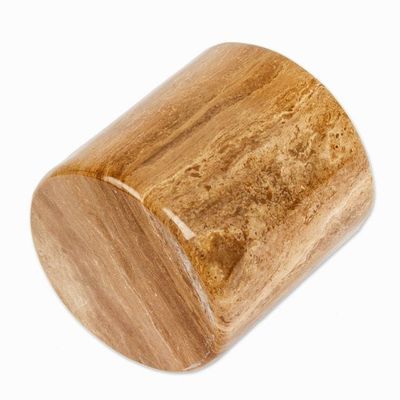 Alternate image for Minimalist-Inspired Hand-Carved Brown Marble Pencil Holder Professional Earth