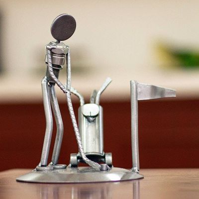 Alternate image for Rustic Golfer Eco Friendly Auto Part Sculpture Rustic Golf Tourney