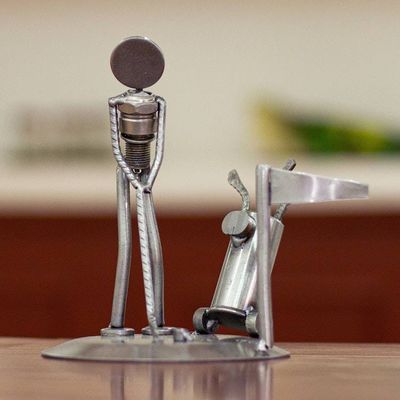 Alternate image for Rustic Golfer Eco Friendly Auto Part Sculpture Rustic Golf Tourney