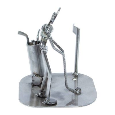 Alternate image for Rustic Golfer Eco Friendly Auto Part Sculpture Rustic Golf Tourney