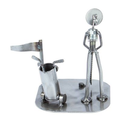 Alternate image for Rustic Golfer Eco Friendly Auto Part Sculpture Rustic Golf Tourney