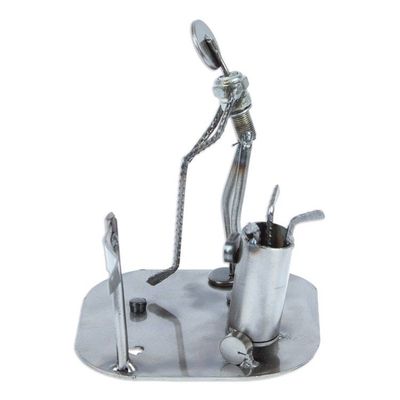 Alternate image for Rustic Golfer Eco Friendly Auto Part Sculpture Rustic Golf Tourney