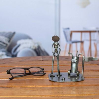 Alternate image for Rustic Golfer Eco Friendly Auto Part Sculpture Rustic Golf Tourney