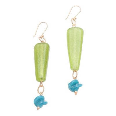 Alternate image for Long Glass Beaded Gold Plated Earrings Java Jungle