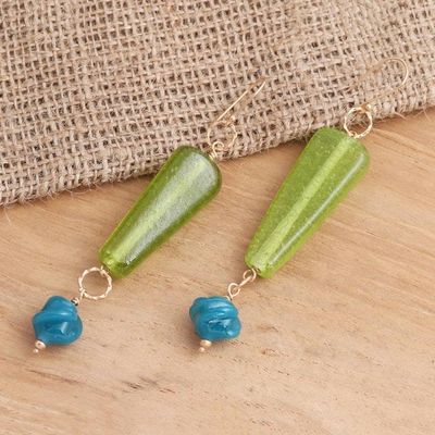 Alternate image for Long Glass Beaded Gold Plated Earrings Java Jungle