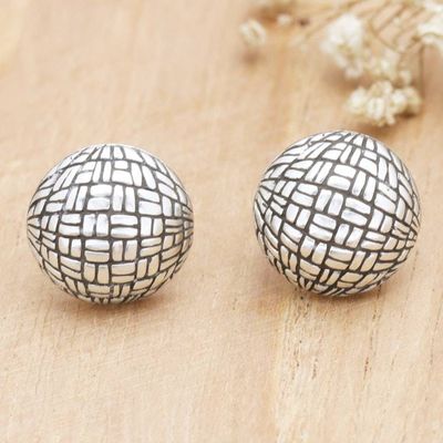 Primary image for Sterling Silver Modern Stud Earrings Crafted in Bali Sweet Look