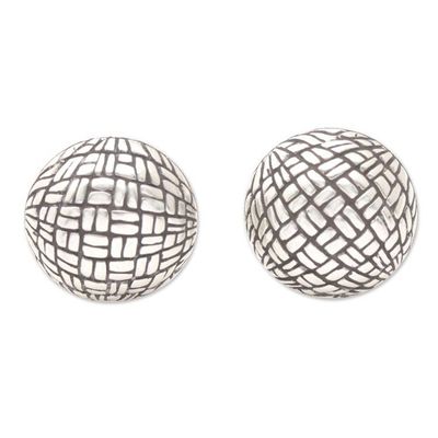 Alternate image for Sterling Silver Modern Stud Earrings Crafted in Bali Sweet Look