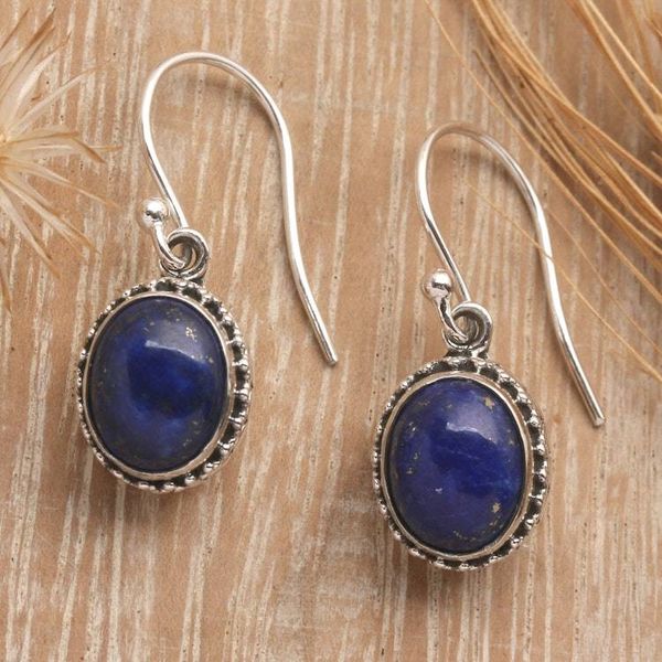 Alternate image for Polished Classic Lapis Lazuli Dangle Earrings from Bali Royal View