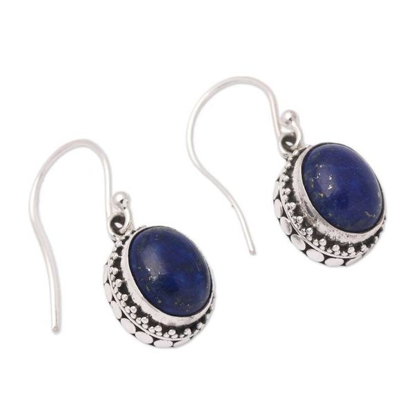 Alternate image for Polished Classic Lapis Lazuli Dangle Earrings from Bali Royal View