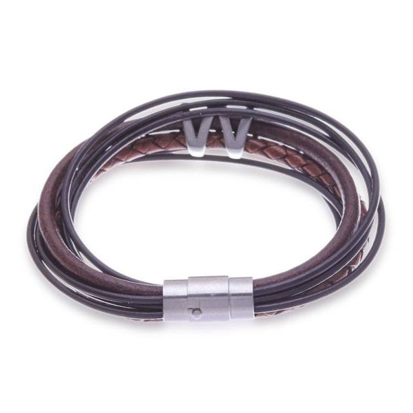 Alternate image for Handmade Braided Leather Pendant Bracelet Fanged in Brown