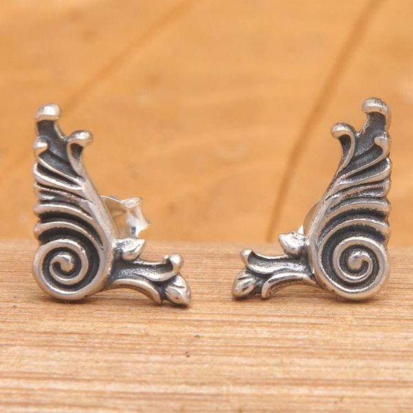 Alternate image for Whirlwind-Themed Sterling Silver Stud Earrings from Bali Magical Wind