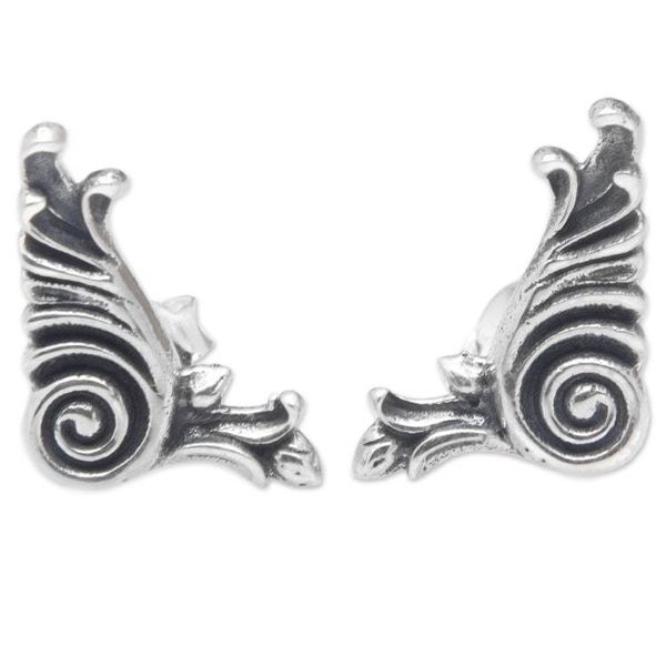 Alternate image for Whirlwind-Themed Sterling Silver Stud Earrings from Bali Magical Wind