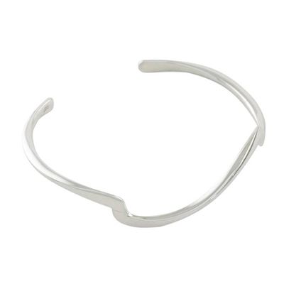 Alternate image for Wave Motif Sterling Silver Cuff Bracelet from Thailand Wandering Wave