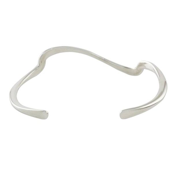 Alternate image for Wave Motif Sterling Silver Cuff Bracelet from Thailand Wandering Wave