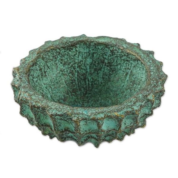 Alternate image for Handcrafted Decorative Bowl in Green from Thailand Green Web