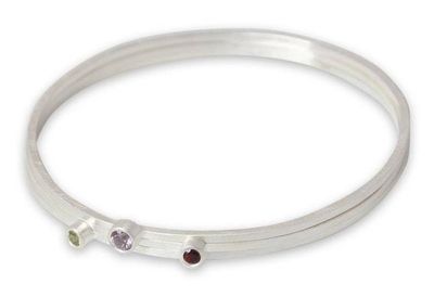 Alternate image for Amethyst and garnet  bangle bracelets Set of 3 Spring Color