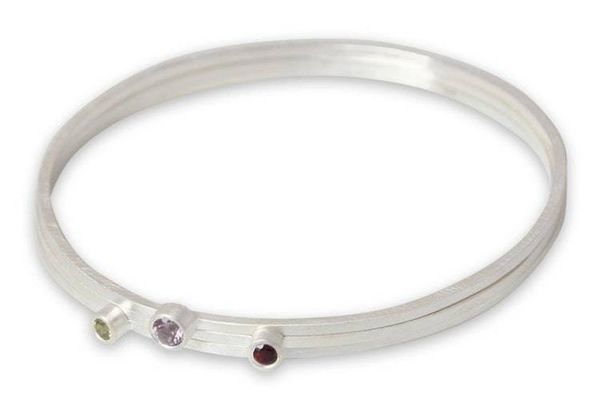 Alternate image for Amethyst and garnet  bangle bracelets Set of 3 Spring Color