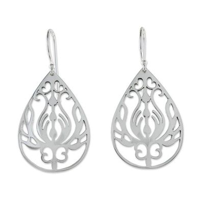 Alternate image for Openwork Sterling Silver Dangle Earrings from Thailand Life Grows