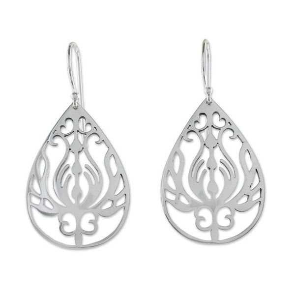 Alternate image for Openwork Sterling Silver Dangle Earrings from Thailand Life Grows