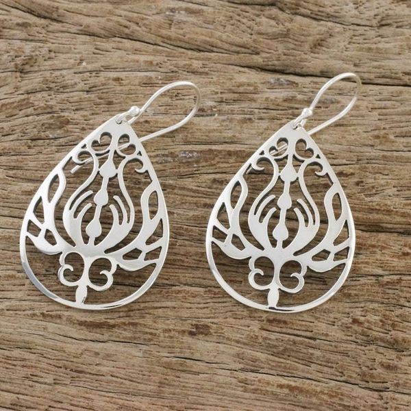 Alternate image for Openwork Sterling Silver Dangle Earrings from Thailand Life Grows