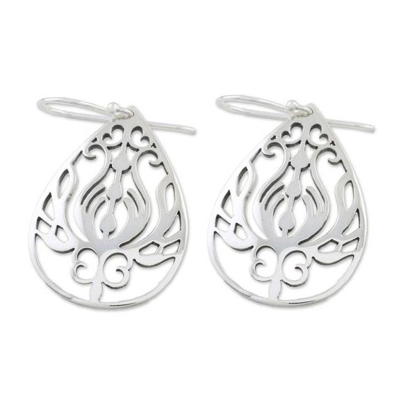 Alternate image for Openwork Sterling Silver Dangle Earrings from Thailand Life Grows
