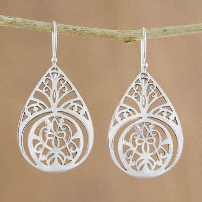 Alternate image for Sterling Silver Dangle Earrings Crafted in Thailand Merry Bloom