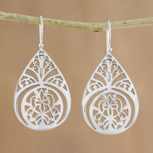 Alternate image for Sterling Silver Dangle Earrings Crafted in Thailand Merry Bloom