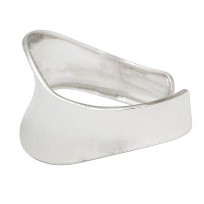 Alternate image for Sterling silver cuff bracelet Silver Ribbon