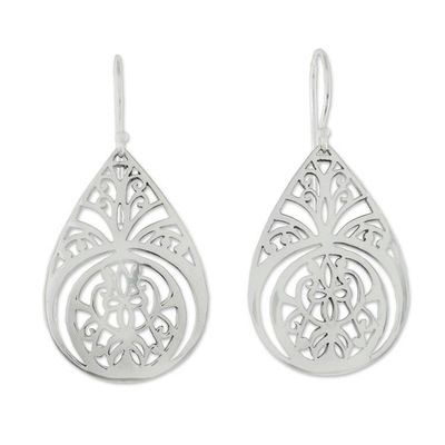 Alternate image for Sterling Silver Dangle Earrings Crafted in Thailand Merry Bloom