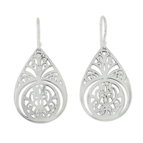 Alternate image for Sterling Silver Dangle Earrings Crafted in Thailand Merry Bloom