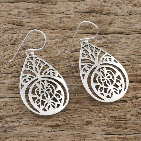 Alternate image for Sterling Silver Dangle Earrings Crafted in Thailand Merry Bloom