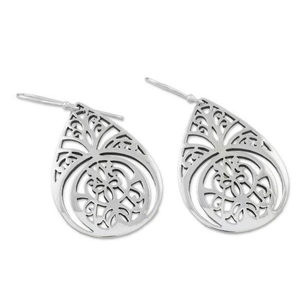 Alternate image for Sterling Silver Dangle Earrings Crafted in Thailand Merry Bloom