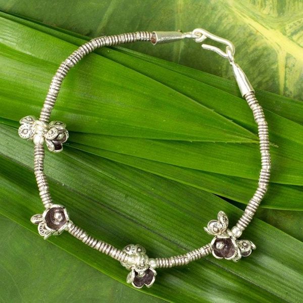 Alternate image for Silver charm bracelet Hill Tribe Nosegays