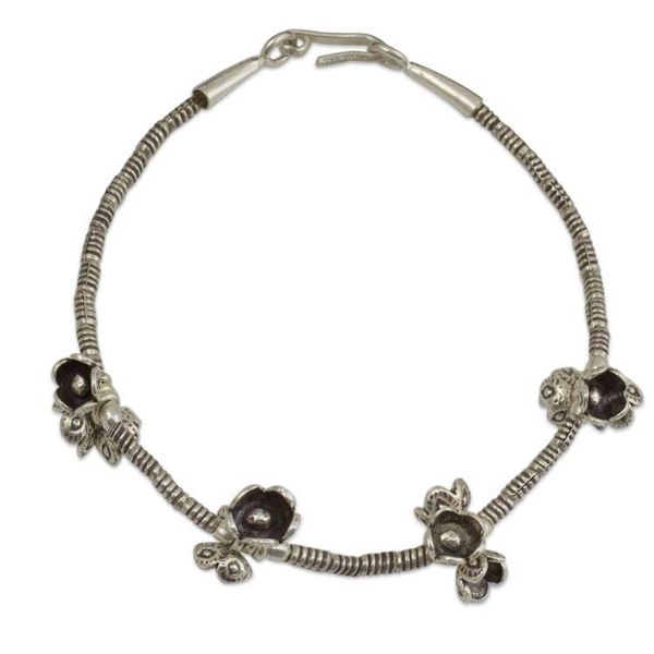 Alternate image for Silver charm bracelet Hill Tribe Nosegays