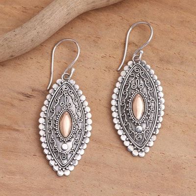 Alternate image for Gold Plated Sterling Silver Balinese Dangle Earrings Canoe