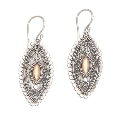 Alternate image for Gold Plated Sterling Silver Balinese Dangle Earrings Canoe