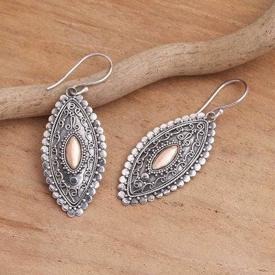 Alternate image for Gold Plated Sterling Silver Balinese Dangle Earrings Canoe