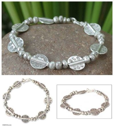 Alternate image for Handcrafted Hill Tribe 950 Silver Bracelet Mystic Origins