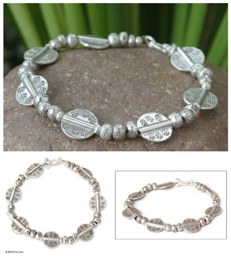 Handcrafted Hill Tribe 950 Silver Bracelet 'Mystic Origins'