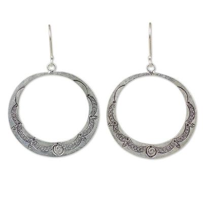 Alternate image for Handcrafted 950 Silver Hill Tribe Style Dangle Earrings Karen Homage
