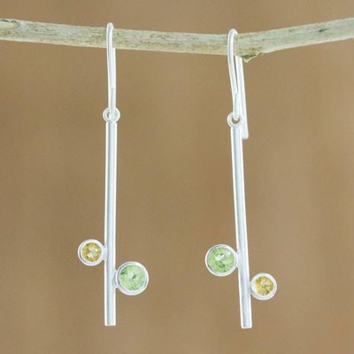Alternate image for Modern Peridot and Citrine Earrings from Thailand Meeting of Worlds