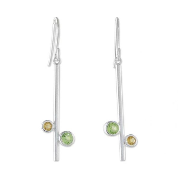 Alternate image for Modern Peridot and Citrine Earrings from Thailand Meeting of Worlds