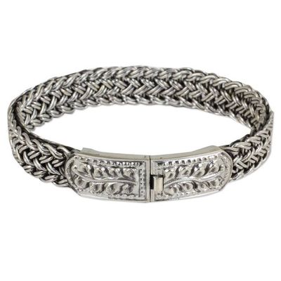 Alternate image for Handcrafted Sterling Silver Wristband Bracelet Mayom Tree