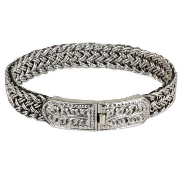 Alternate image for Handcrafted Sterling Silver Wristband Bracelet Mayom Tree